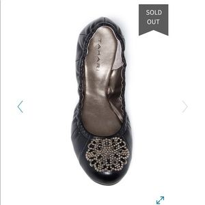 Tahari leather embellished ballet flat